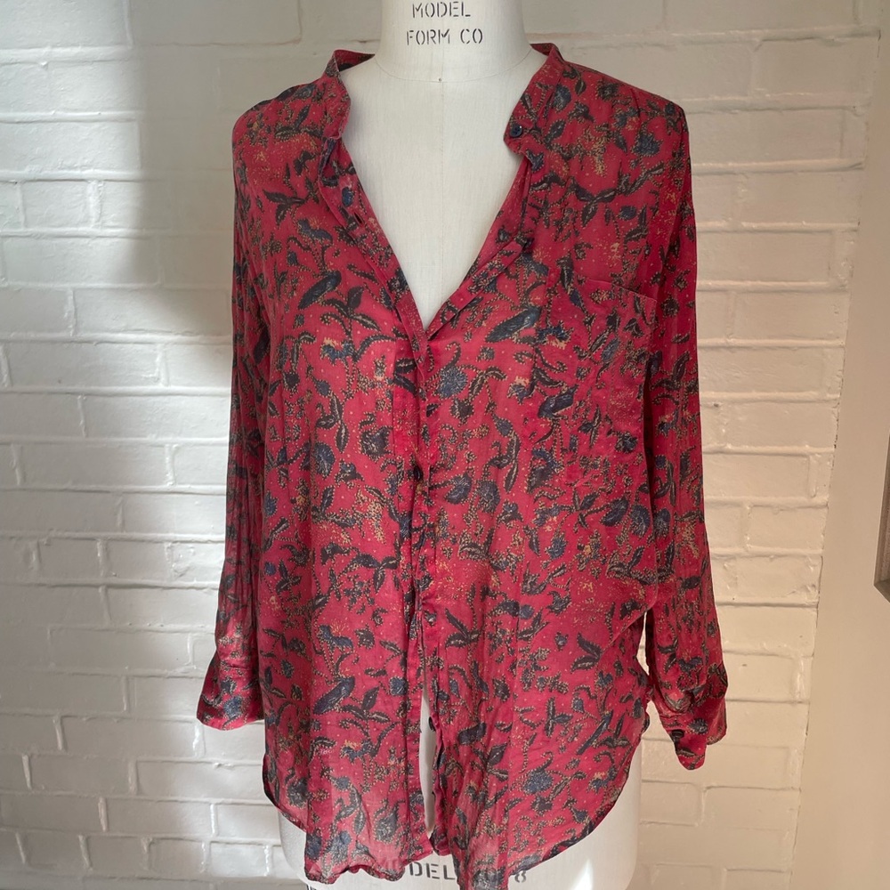 Floral Red Women's Top